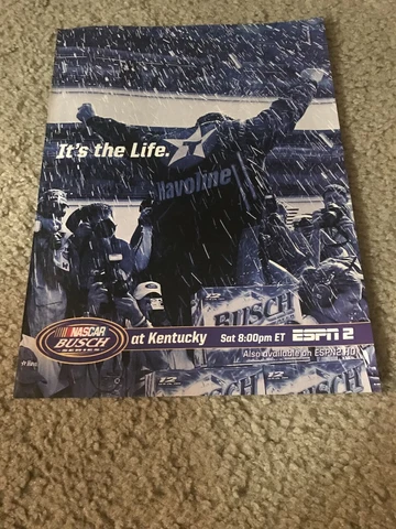 Vintage 2007 NASCAR BUSCH SERIES KENTUCKY RACE ESPN 2 Poster Print Ad Cover
