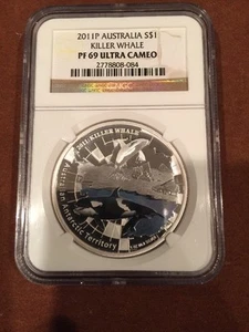 2011 P Australia S $1 Killer Whale PF 69 Ultra Cameo - Picture 1 of 5