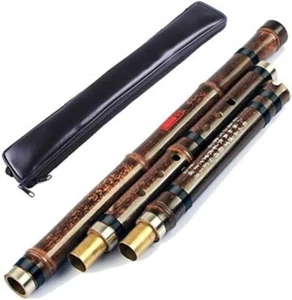 Professional Double Jointed (3 Section) Purple Bamboo Xiao Flute - Key of G - Picture 1 of 8