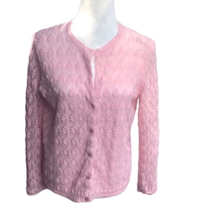 Vintage Americana Knitting Mills of Miami Medium rosa Strickjacke Pullover Nachkrieg - Bild 1 von 6