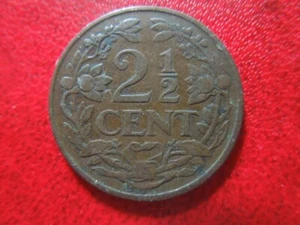J5405 NETHERLAND 1915 2 1/2 CENT HIGH GRADE ORIGINAL TONED - Picture 1 of 2