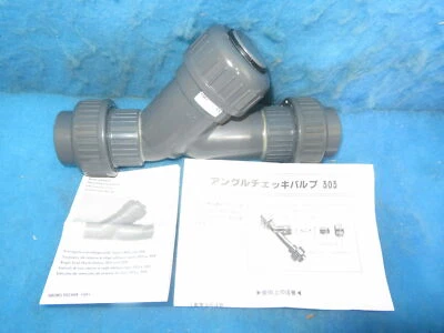 NIB +GF+ George Fisher 161-303-106 1 1/2" DN40 PVC-U Angle Seat Check Valve +... - Image 1 of 2
