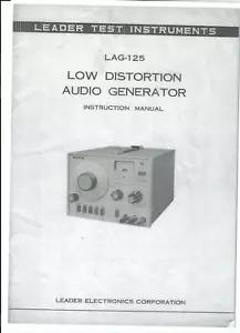 Leader Bedienungsanleitung user manual für LAG - 125 englisch Copy - Picture 1 of 1