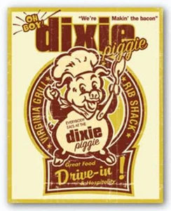 Dixie Piggie Drive-in Joe Giannakopoulos Advertising Art Print 22x18 - Picture 1 of 1