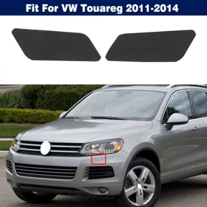 2Pcs Front Bumper Headlight Washer Cap Cover For VW Touareg 2011 2012 2013 2014 - Picture 1 of 8