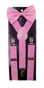 Kids Suspender & Bow Tie Sets for Boys Girls Children Elastic & Adjustable - Picture 1 of 14