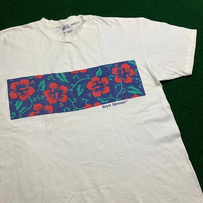 Camisa Reyn Spooner De Colección Para Hombres XL Blanca Hawai Gráfico Floral Flor Años 90 EE. UU. Foto 1 de 4