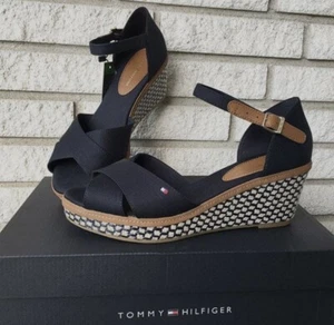 Espadrilles TOMMY HILFIGER Iconic Elba Sandaletten Basic Sandalen Midnight Gr.38 - Bild 1 von 1
