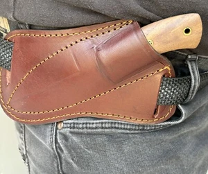Full Tang Survival Knife Carbon Steel Horizontal Carry Sheath Leather Sharp 8” - Picture 1 of 10