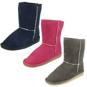 Ragazze Spot On Falsa Pelliccia Stivali X4R002# - Foto 1 di 18