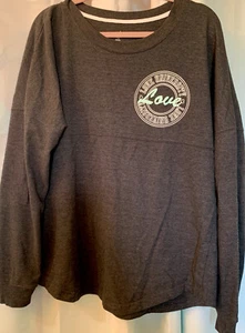 Just Be XL Pullover  Sweatshirt Love University Dark Gray - Picture 1 of 5