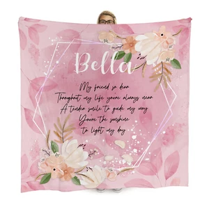 Personalised Mothers Day Rose Blush Blanket | 150cm x 150cm Extra Large Fleece - Picture 1 of 9