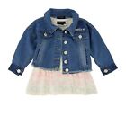 NWT Baby Girls Bebe Print Skater Dress and Denim Jacket Set Size 12M-