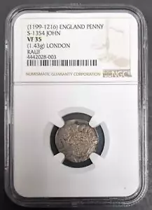 1199 England Penny John London NGC Sehr guter Zustand 35 - Bild 1 von 3
