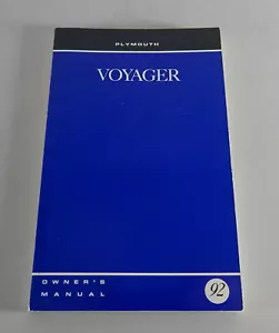 Proprietario´S Manuale/Handbook Plymouth Voyager Stand 1992 - Foto 1 di 2