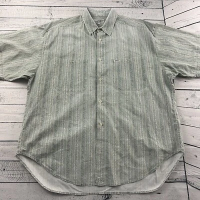 Vintage Guess Short Sleeve Paisley Print Button Front Shirt Men's 3 Gray - Изображение 1 из 4