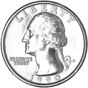 1990 D Washington Quarter Uncirculated US Mint - Picture 1 of 2