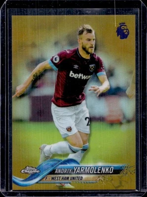 2018 Topps Chrome Premier League Andriy Yarmolenko Refractor Gold #/50 West Ham - Image 1 of 2
