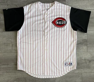 Cincinnati Reds Majestic Nadelstreifen unbedrucktes Trikot Herren XL hergestellt in den USA schwarze Ärmel - Bild 1 von 17