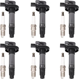 For Ford Edge Explorer Lincoln MKS MKT 6PCS Ignition Coil With Spark Plug UF553 - Picture 1 of 5