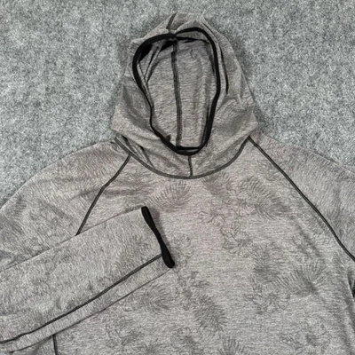 Tommy Bahama 灰色运动 Delray Frond 半拉链花卉长袖套衫男式 — 第 1/4 张图片