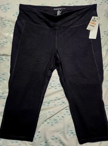 NWT Ideology Capri Leggings Cropped Yoga Pants Stretch Black 2X - Picture 1 of 6