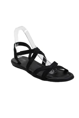 Arche 女式一脚蹬绑带凉鞋黑色皮革 38 码 — 第 1/4 张图片