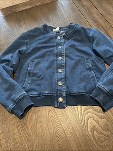 Cat & Jack Jacket Lightweight Denim Like Snap up Sweatshirt  Size M(8) Stonewash - Picture 1 of 6