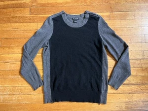 C By Bloomingdale’s Cashmere Sweater Women’s Large Grey Black Zippers - Picture 1 of 12