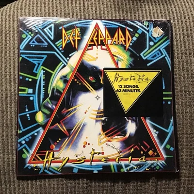 DEF LEPPARD HYSTERIA 1987 LP MERCURY PRINT VINTAGE VINYL 12TRX w/HYPE STICKER  - Image 1 of 4