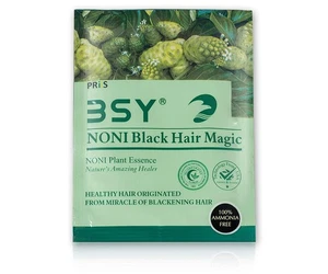 BSY Noni Black Hair Magic Colour Shampoo Black Shade, 20ml Each 6 Sachets - Picture 1 of 8
