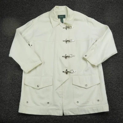 Chaqueta vaquera vintage Lauren Ralph Lauren para mujer blanca bombero cierre langosta Foto 1 de 4