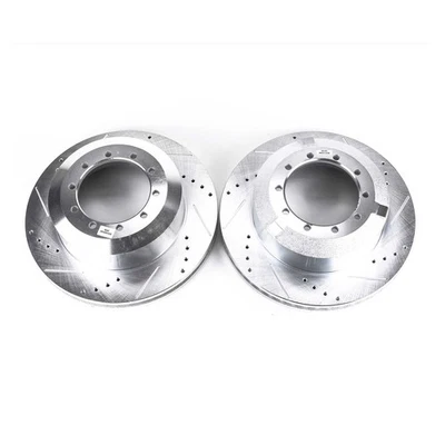 Power Stop AR85114XPR Drilled Slotted Rear Rotor Set for Ford F450+ / Ram 4500+ Foto 1 de 3