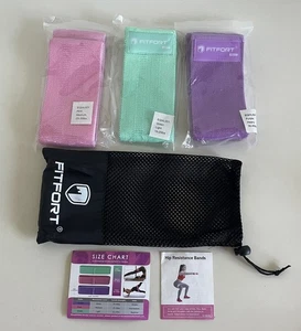 3 FITFORT Resistance Bands for Legs and Butt Exercise Bands - Non Slip Elastic  - Picture 1 of 3