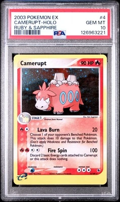 2003 POKEMON EX RUBY & SAPPHIRE #4 CAMERUPT-HOLO PSA 10 - Image 1 of 2