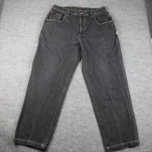 Vintage FUBU Jeans Mens 34x33 Black Straight Leg Denim Y2K Urban Hip Hop 90s - Picture 1 of 22