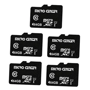  64GB Class 10 MicroSDXC Flash Memory Card with Adapter for 64GB - 5 pack - Picture 1 of 6