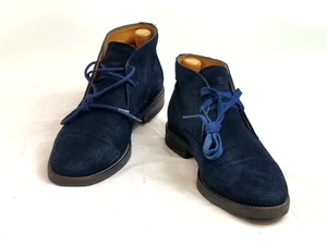 Massimo Dutti Hecho en Portugal Hombres Botines Gamuza Azul Marino Reino Unido 9 UE 43 - Imagen 1 de 9