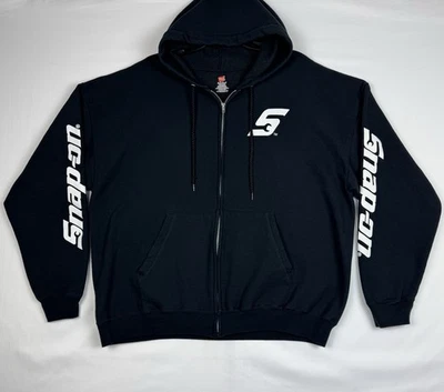 Snap On Tools Mens Hoodie Black Hanes Full Zip Jacket Mechanic Tools Logo Sz 2XL - Image 1 of 4
