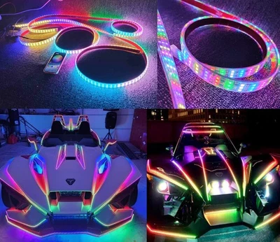 8PCS 3FT 36inch Triple Row LED CHASING Dream Color illuminated Light Strips SET - Imagen 1 de 4