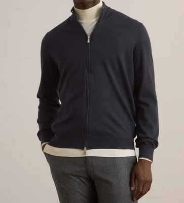 BRUNELLO CUCINELLI Virgin Wool & Cashmere Lightweight Zip Cardigan 54 IT $1550+ - Image 1 of 4