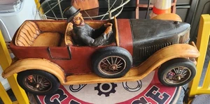 Antike Reprocrafters 1913 Modell Tourenwagen und Fahrer signiert von Crafter Beauty - Bild 1 von 8
