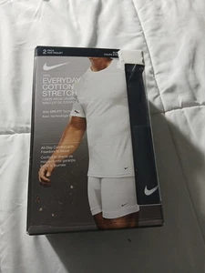 Nike Herren schwarz weiß 2er Pack Everyday Stretch Rundhals Unterwäsche T-Shirts Gr. S - Bild 1 von 3