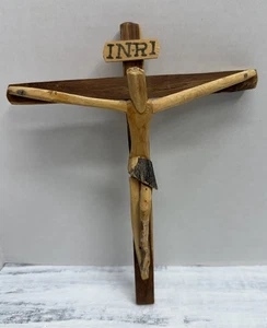 Handarbeit Holz Jesus Christus Kruzifix Wanddeko Unikat Jesus Kreuz katholisch - Bild 1 von 8