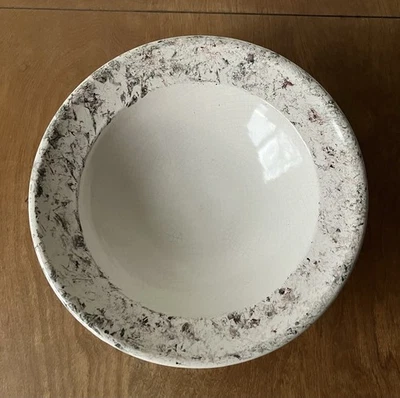 art pottery signed large bowl spongeware mystery mark antique old possibly Italy - Image 1 of 4