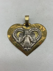 Jeep Colins Messing Herz & Sterlingsilber Winkel Anhänger - 14,1 g - Bild 1 von 8