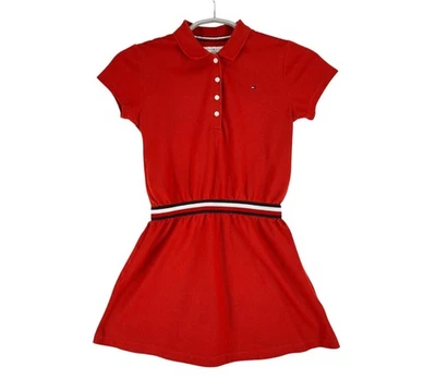Tommy Hilfiger Niños Niñas Informal Manga Corta Rojo Camisa Vestido Talla 8 Foto 1 de 4