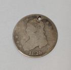 1825 CAPPED BUST QUARTER SILVER COIN HOLED 1825 CAPPED BUST QUARTER SILVER COIN HOLED