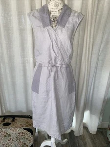 Vestido envolvente midi de lino de dos tonos Prairie Underground Alice Underground para mujer M - Imagen 1 de 10