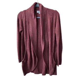 Barefoot Dreams Cozy Chic Lite Pocket Open Cardigan Sz Lg Rust Brown Cozycore - Picture 1 of 5